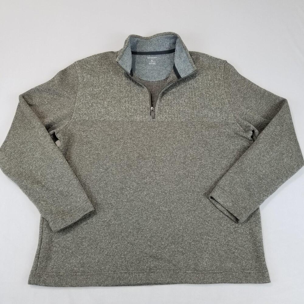 Van Heusen Sweater Mens XL Gray 1/4 Zip Mock Neck Classic Fit Pullover Knit - Picture 9 of 9